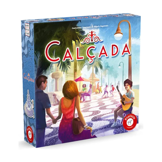 Calçada Portuguese paving tile placement board game box front by Piatnik for 2 to 4 players