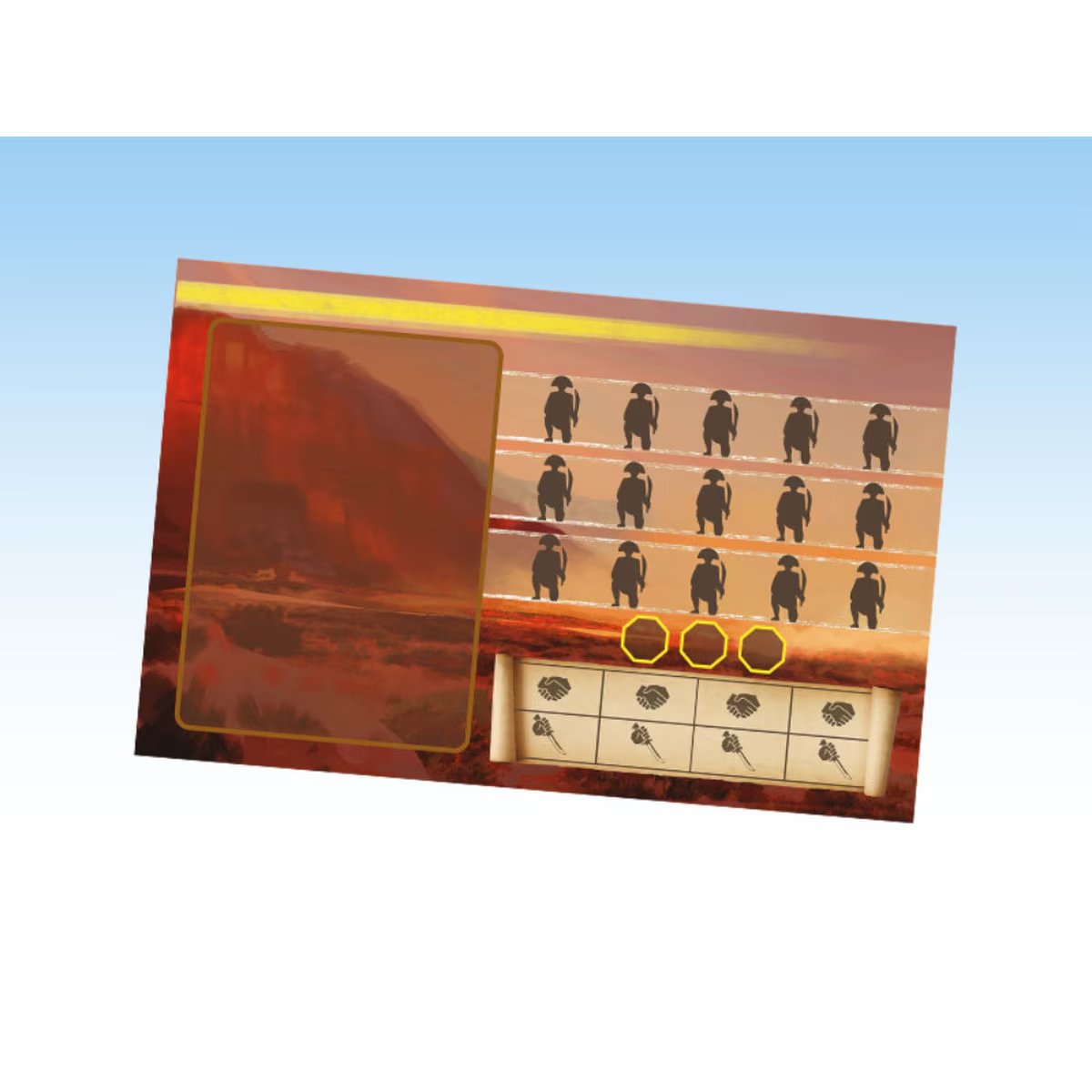 Cangaceiros player board showing spaces for gang members, resources and tokens