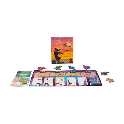 Canvas board game full layout with cards mat and tokens