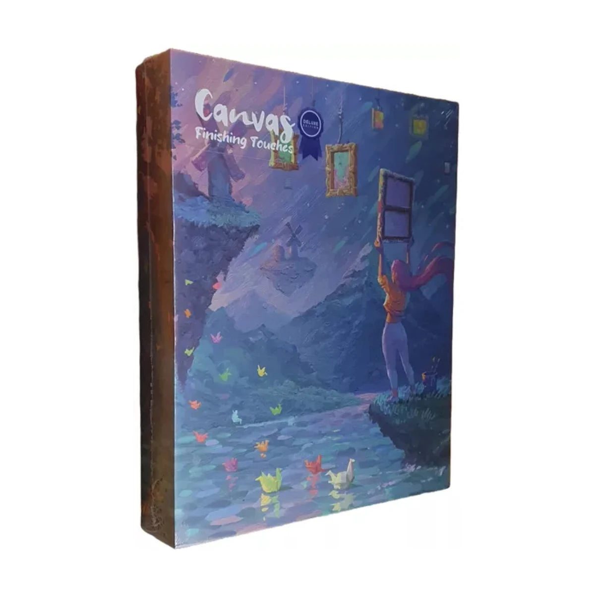Canvas Finishing Touches Deluxe Edition expansion box front showing dreamy gallery artwork with floating frames and colorful butterflies