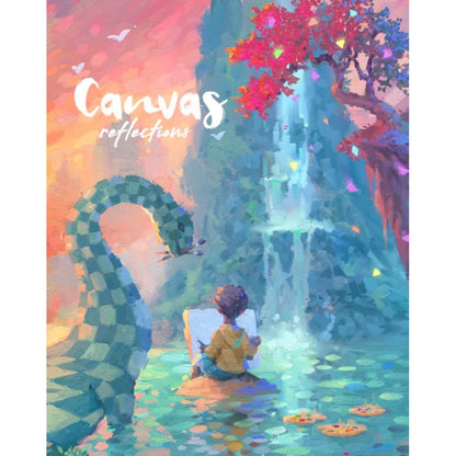 Canvas Reflections expansion box front showing fantasy art with a painter by a waterfall and a curved serpent-like shape