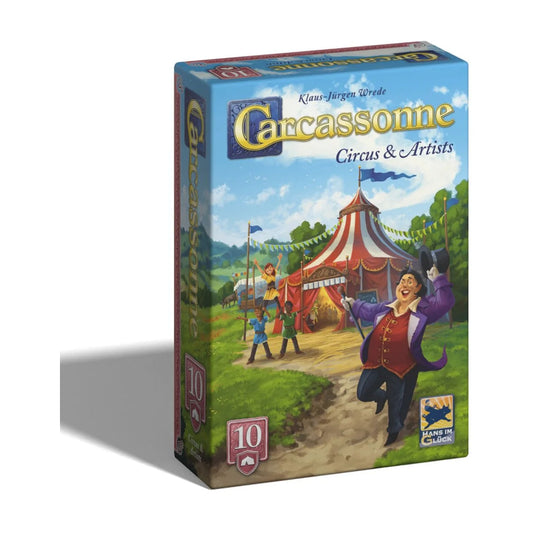 Carcassonne V3.1 Expansion 10 Circus and Artists angled box view strategy game expansion