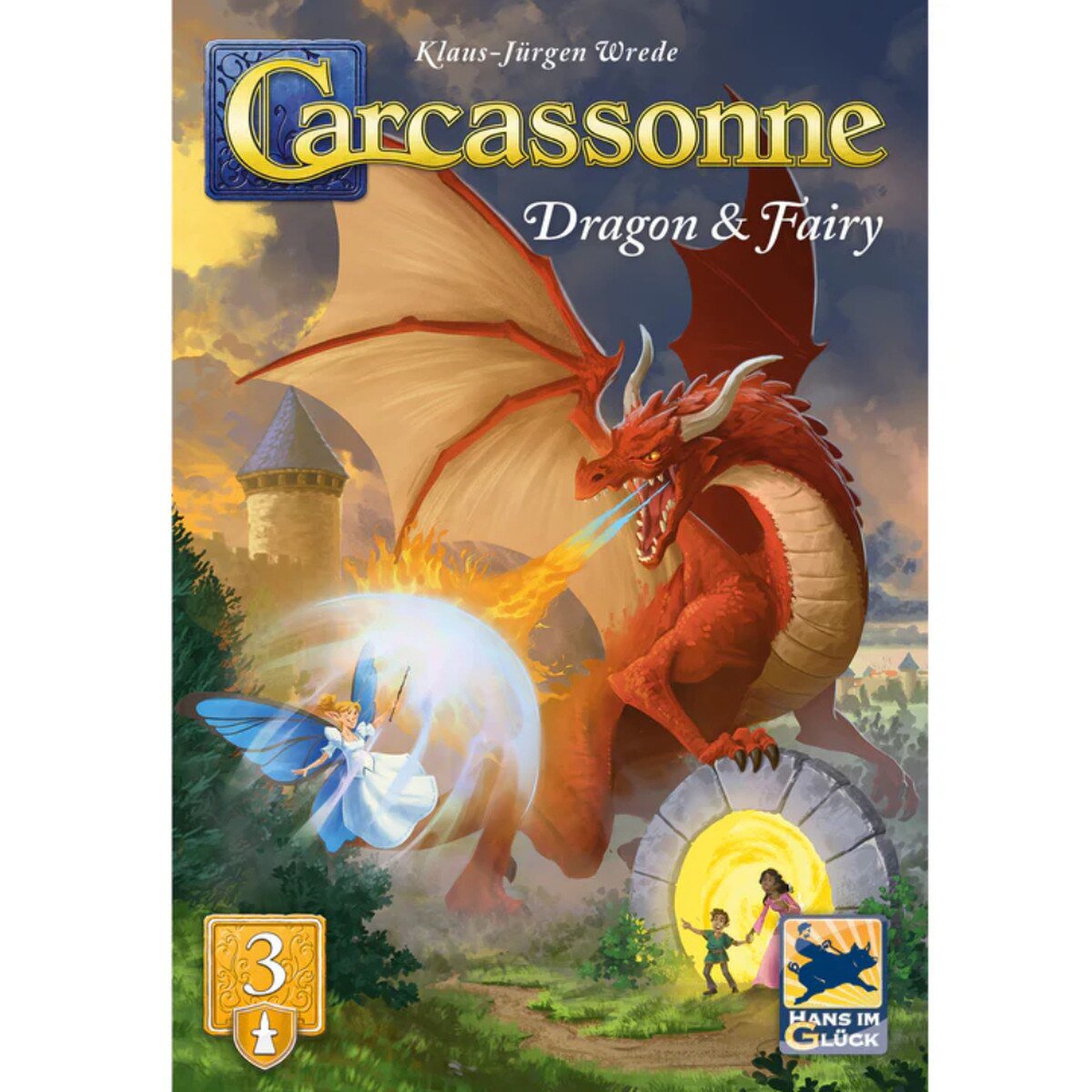 Carcassonne V3.1 Expansion 3 Dragon and Fairy front box artwork