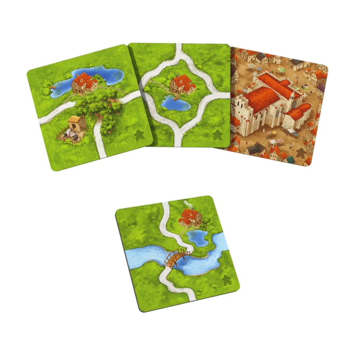 Carcassonne Inns and Cathedrals Expansion 1 land tiles with inns, cathedrals and new scoring options for the Carcassonne base game