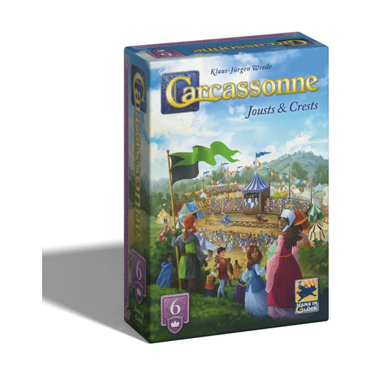 Carcassonne Jousts & Crests Expansion 6 box angled view for the Carcassonne base game