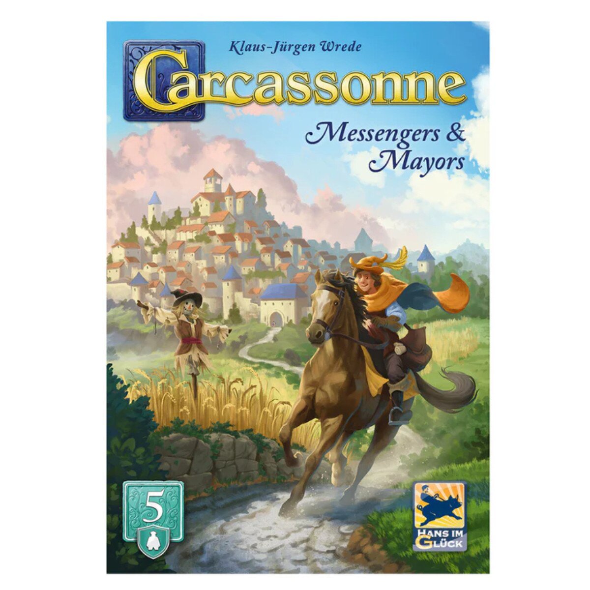 Carcassonne V3.1 Expansion 5 Messengers and Mayors front box artwork