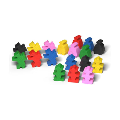 Carcassonne Messengers and Mayors expansion mayor messenger and scarecrow meeple components