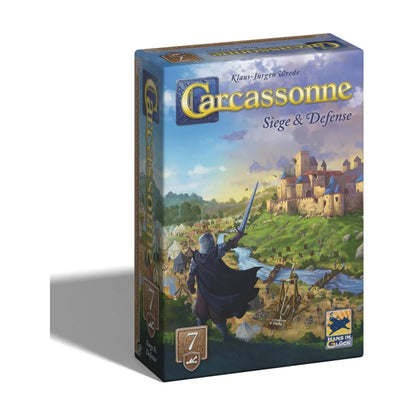 Carcassonne V3.1 Expansion 7 Siege and Defense angled box view strategy board game expansion