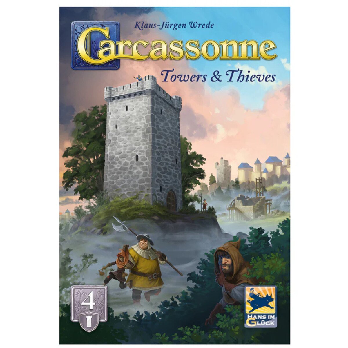 Carcassonne V3.1 Expansion 4 Towers and Thieves front box artwork
