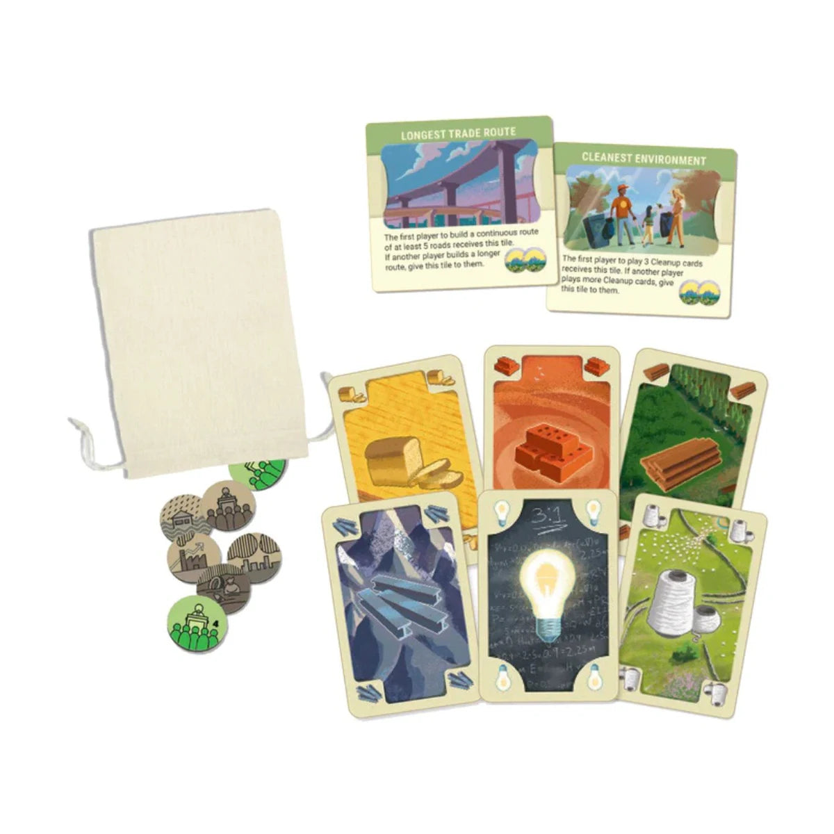 CATAN New Energies cards, event discs, special victory point tiles and event bag