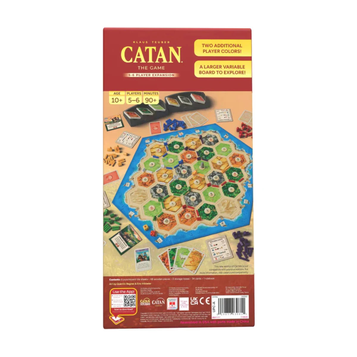 Catan 6th Edition 5 to 6 player expansion box back