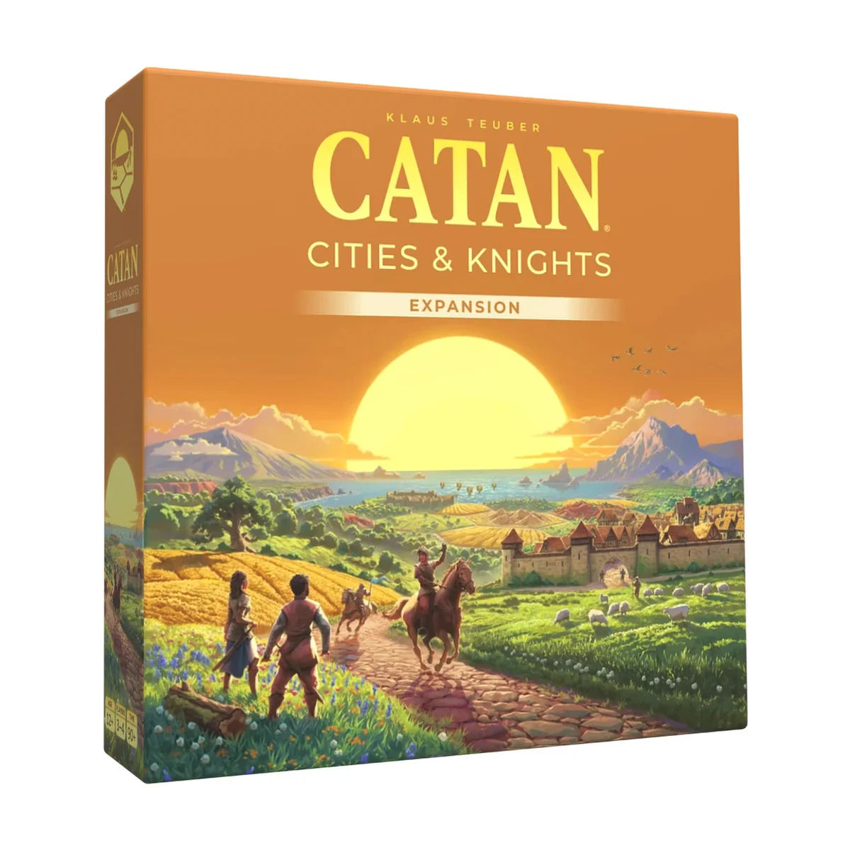 CATAN 6th Edition Cities and Knights Expansion front box for strategic board game fans