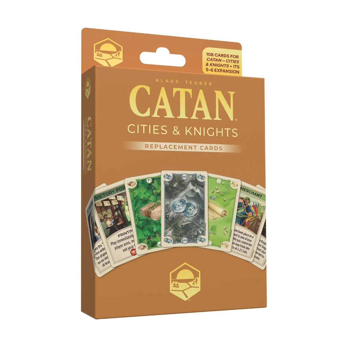 CATAN 6th Edition Cities & Knights replacement cards front pack with commodity and progress cards
