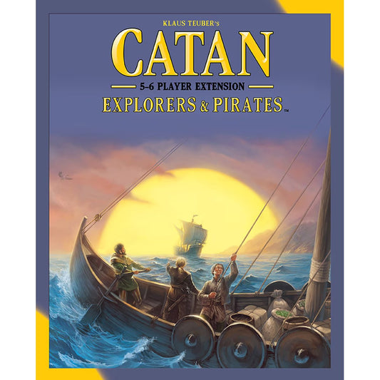 Catan Explorers and Pirates 5 to 6 Player Extension front cover for the Catan seafaring board game expansion add on