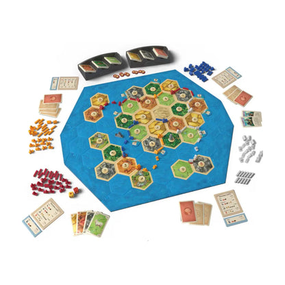 CATAN Seafarers Expansion 6th Edition gameplay components and island map setup