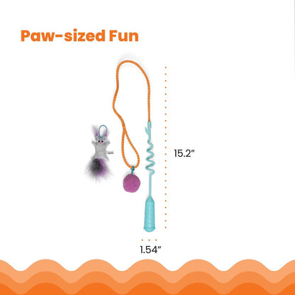 Size guide for Catstages Cat-apult Spring Wand Cat Teaser Toy