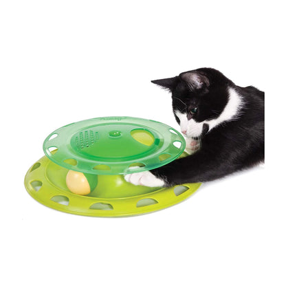 Cat playing with the Catstages Catnip Chase Track Cat Toy