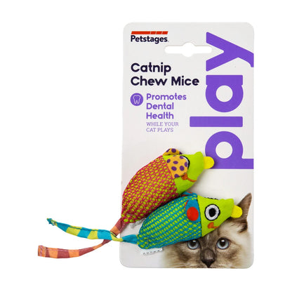 Catstages Catnip Chew Mice dental cat toy in packaging