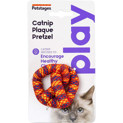 Catstages Catnip Plaque Pretzel dental cat toy in packaging
