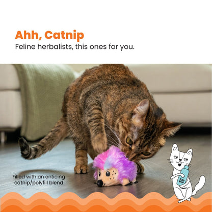 catstages Catnip Plushies Hedgehog cat toy filled with a catnip polyfill blend