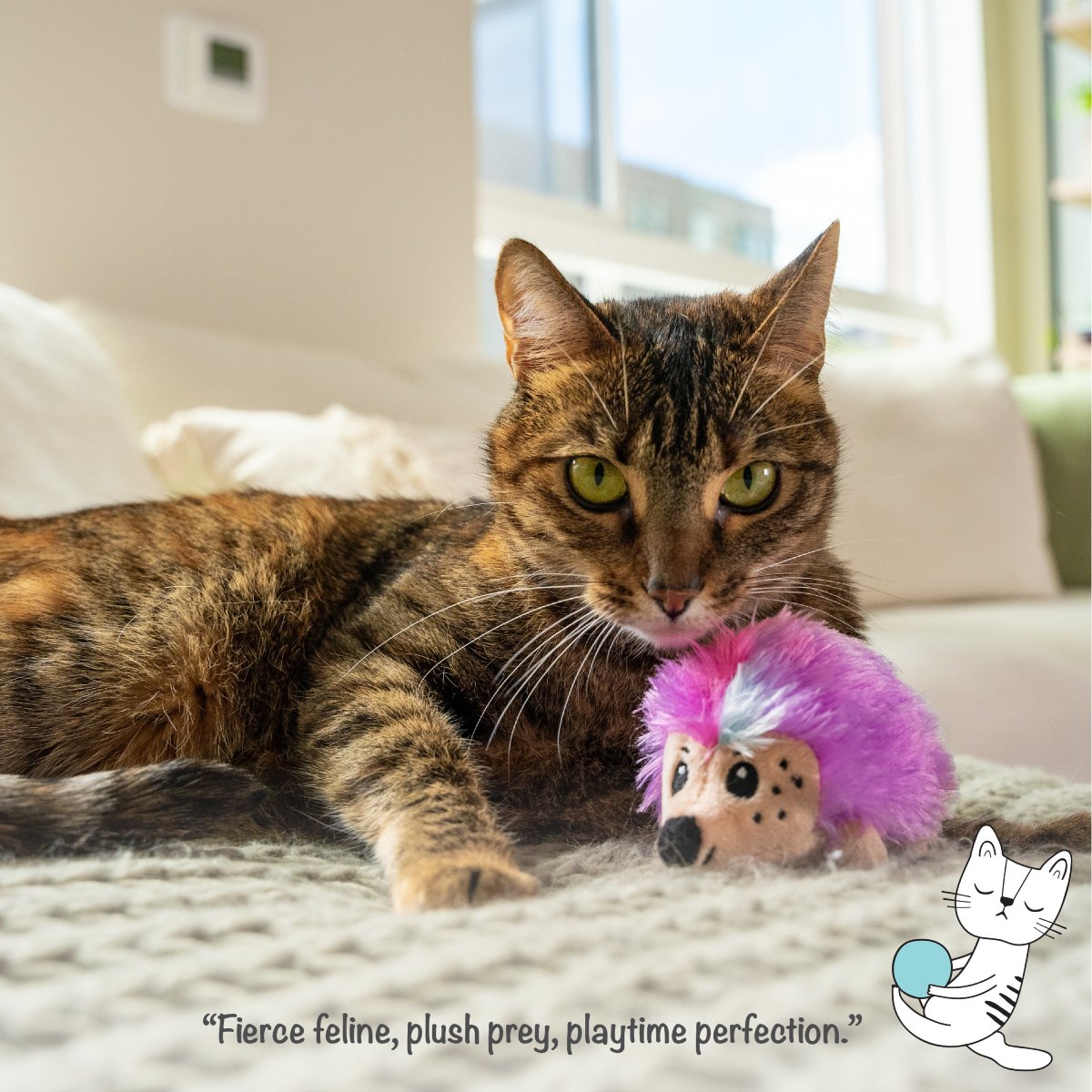 Catstages Catnip Plushies Hedgehog soft plush cat toy for cuddle and play