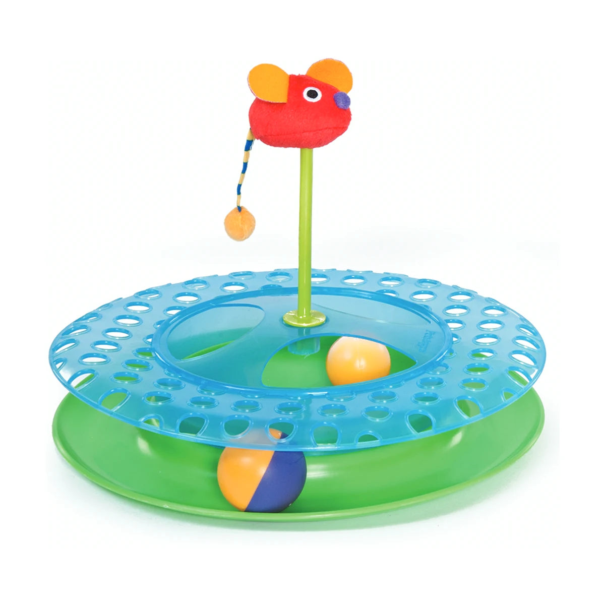 Catstages Cheese Chase catnip cat track toy with balls and mouse toy