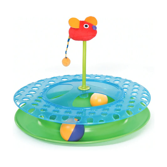 Catstages Cheese Chase catnip cat track toy with balls and mouse toy