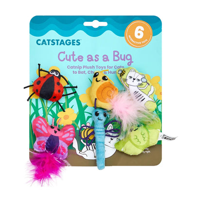 Catstages Cute As A Bug 6 pack catnip plush toys for cats in packaging