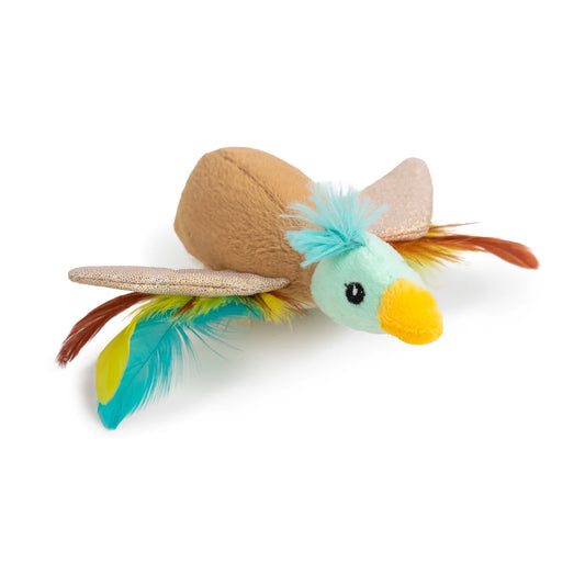 Catstages Flapperz Duck plush catnip cat toy with feathers on white background