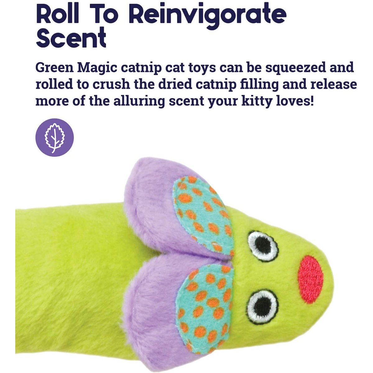 Catstages Green Magic Mightie Mouse catnip toy scent refresh feature