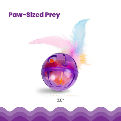 Size guide for Catstages Hamster Ball interactive treat stuffer cat toy