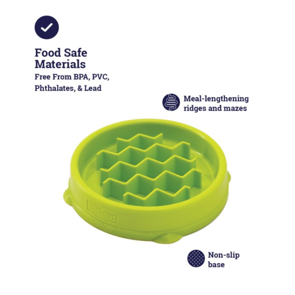 Catstages green cat slow feeder with food-safe materials and non-slip base