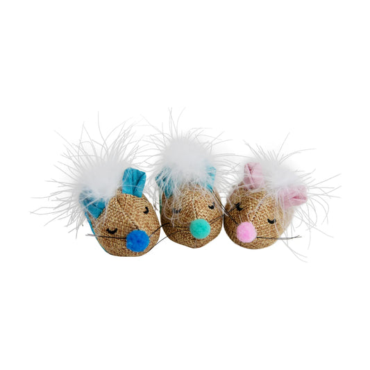 Catstages Mousin’ Around Hide ’N Treat 3 Pack cat toy with three treat-hiding mouse toys