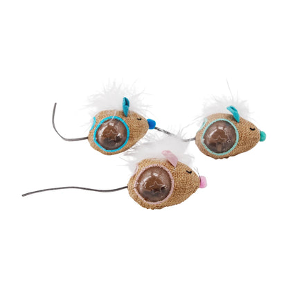 Three Catstages Mousin’ Around Hide ’N Treat mouse toys for cats