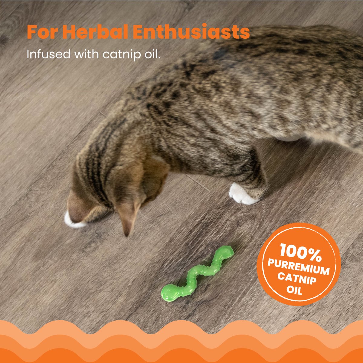 Catstages OrkaKat Wiggle Worm cat chew toy infused with catnip oil