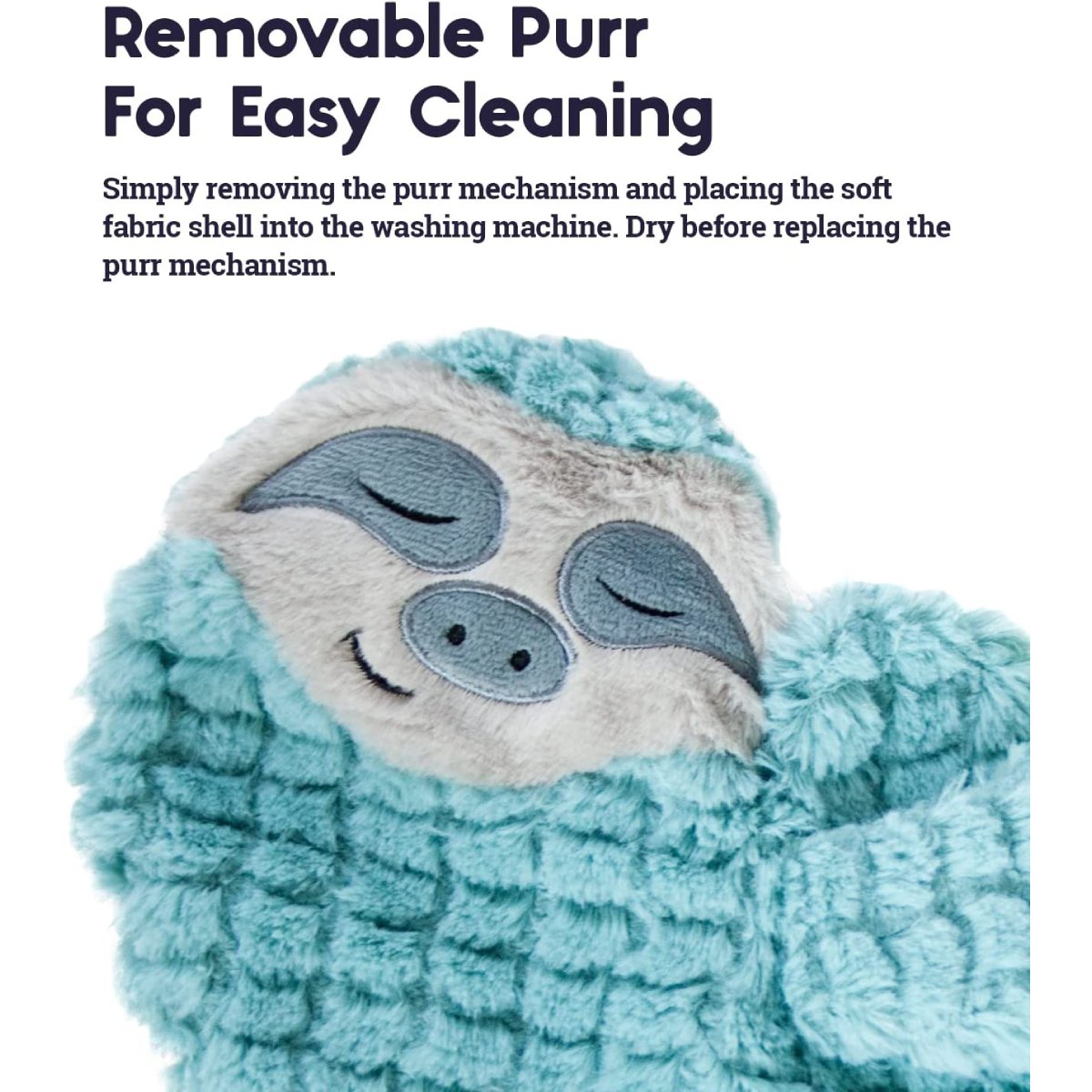 Catstages Purr Pillow Snoozin' Sloth removable purr mechanism for cleaning