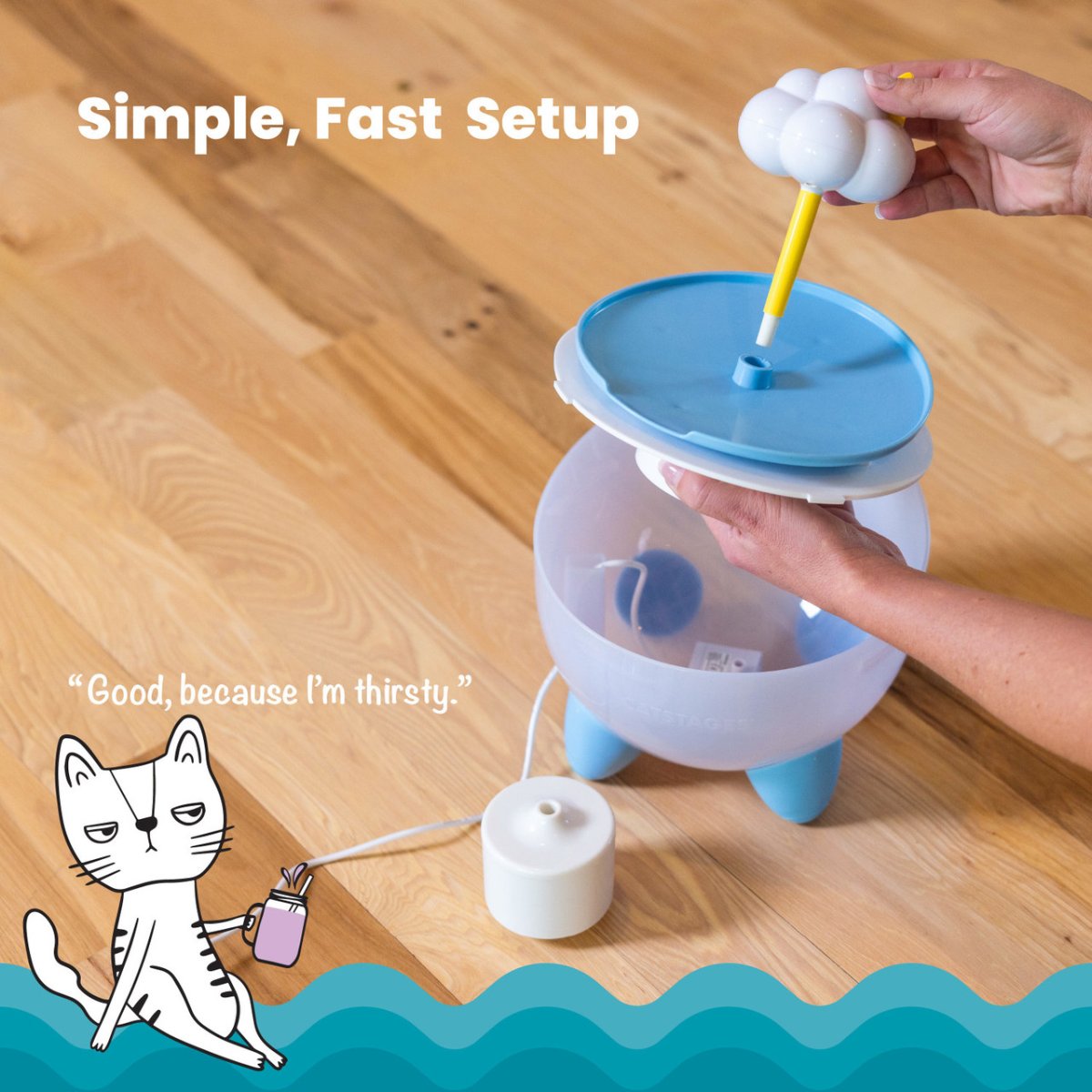 Catstages Purrfect Rain Water Fountain simple setup