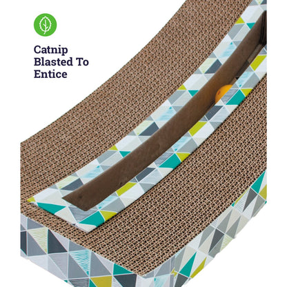 Catstages Catnip blasted cardboard cat scratcher with curved scratch surface