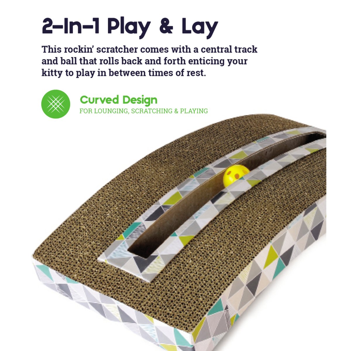 2-in-1 Catstages Scratch and Rock cat scratcher and lounger