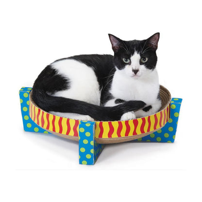 Cat using Catstages Scratch, Snuggle and Rest cat lounger