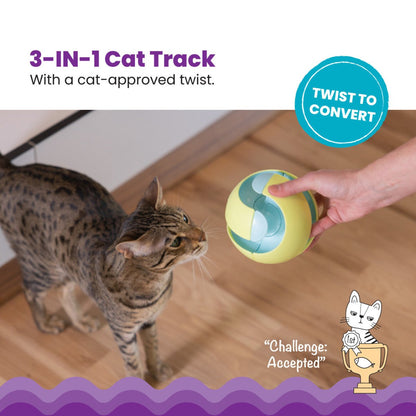 Catstages Twist-A-Ball Track 3-in-1 convertible cat track toy with twist to convert feature