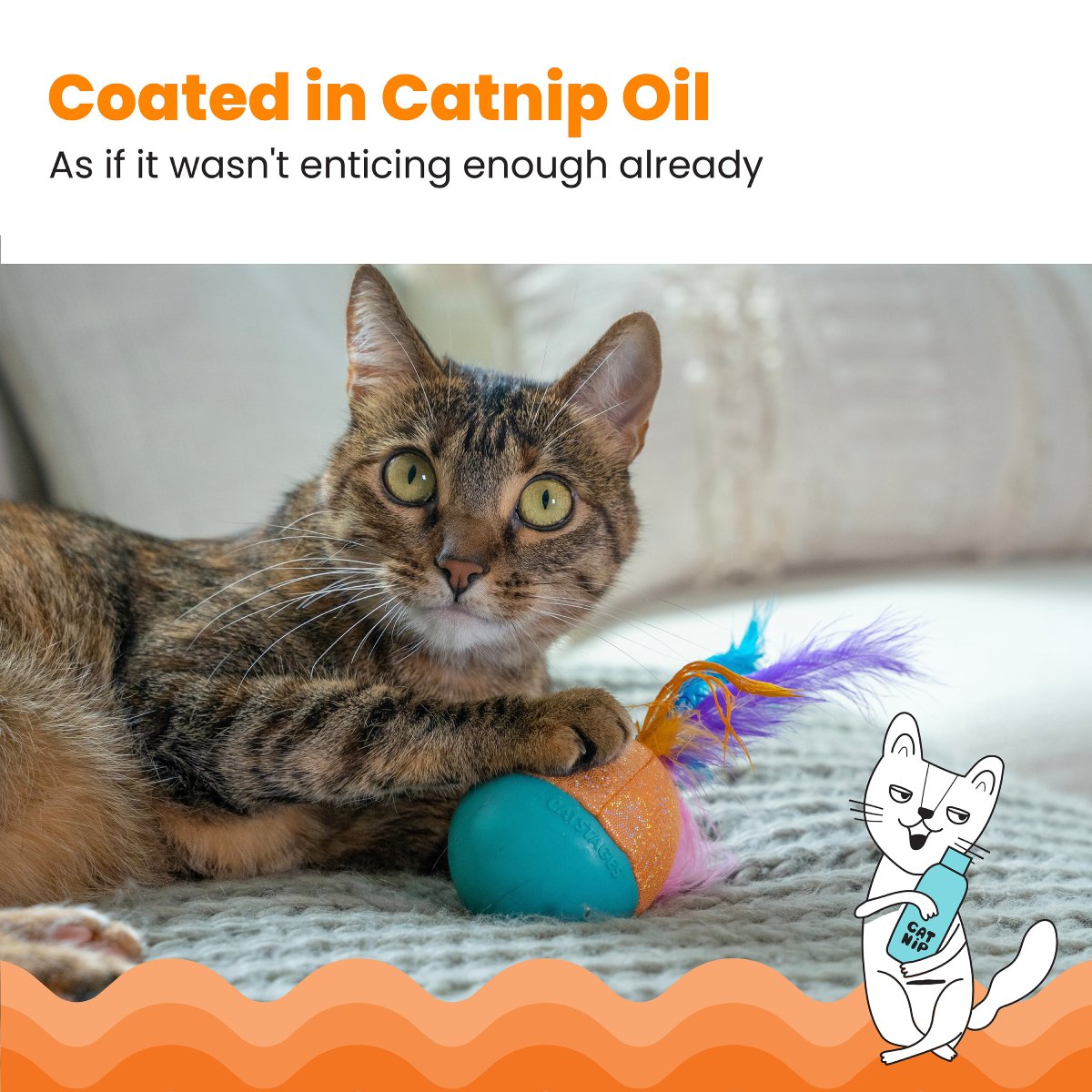 Catstages Whack N’ Wobble Ball with catnip oil coated base