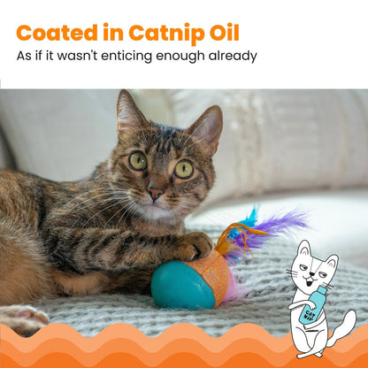 Catstages Whack N’ Wobble Ball with catnip oil coated base