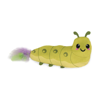 Catstages Wiggle Worm flopping electronic cat toy with soft plush body and feather tail for interactive cat play.