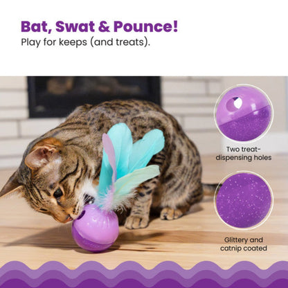 Catstages Wobble N' Treat cat toy showing two treat-dispensing holes