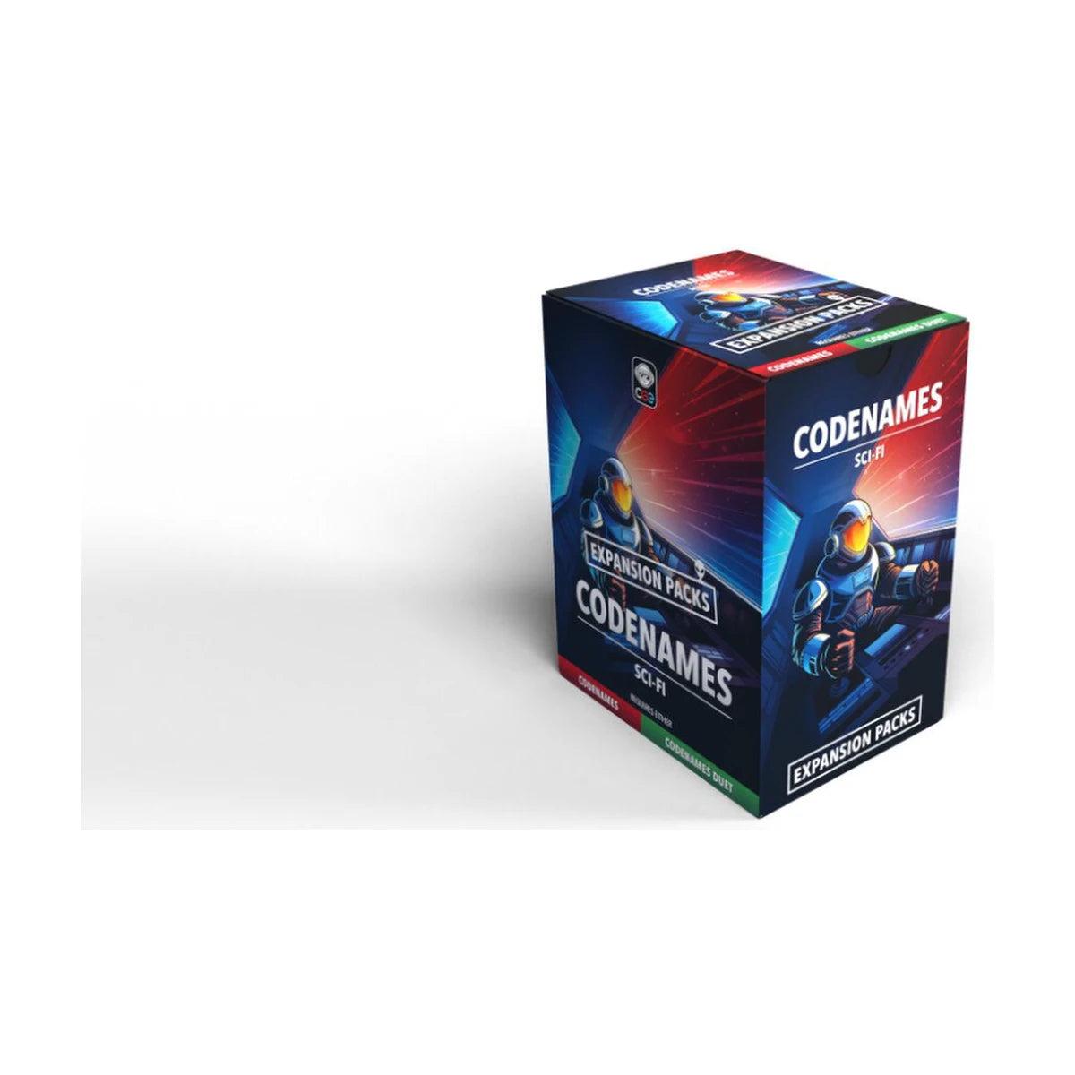Codenames Sci-Fi Expansion Pack closed retail display box with astronaut artwork