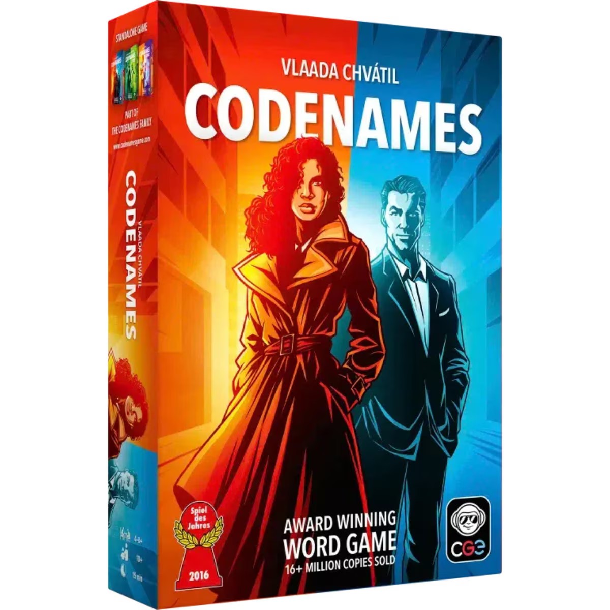 Codenames 2.0 card game angled box view