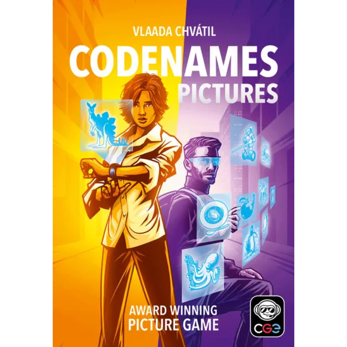 Codenames Pictures 2.0 family picture clue card game front box view