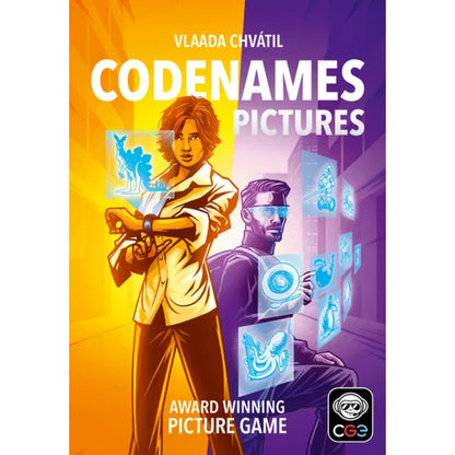 Codenames Pictures 2.0 family picture clue card game front box view