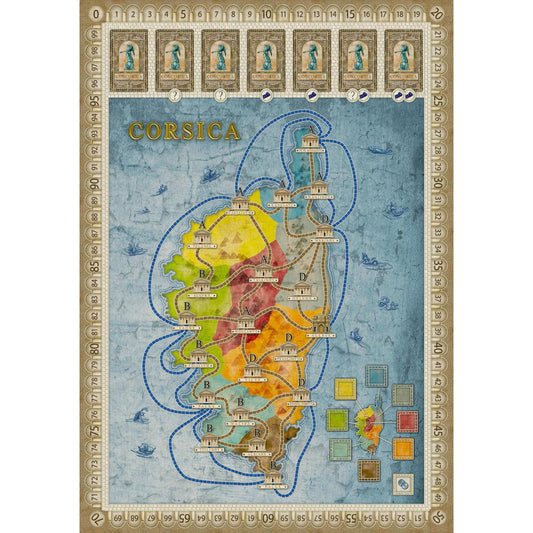 Concordia Gallia and Corsica expansion Corsica map showing 20 cities across eight provinces